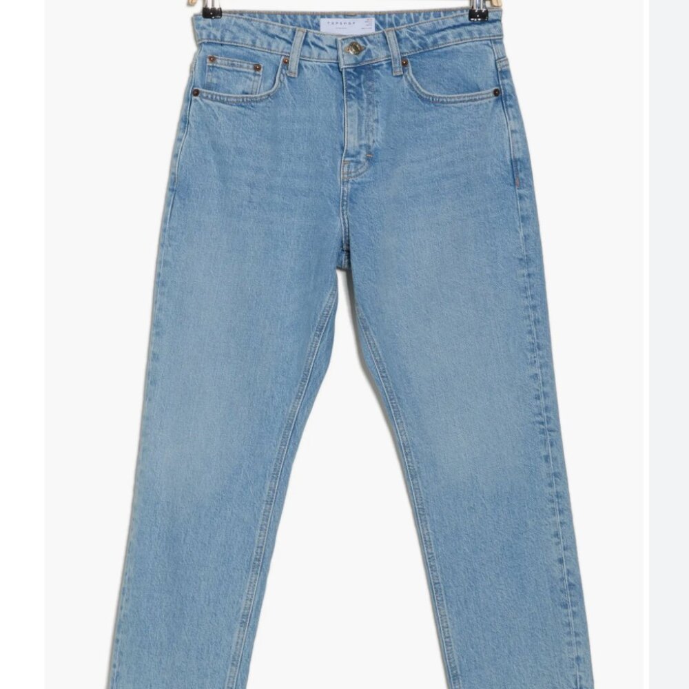 Topshop-Raw Hem Straight Leg Jeans-Size 27